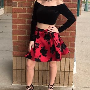 Size 1/2 adorable 2 piece homecoming dress red and black